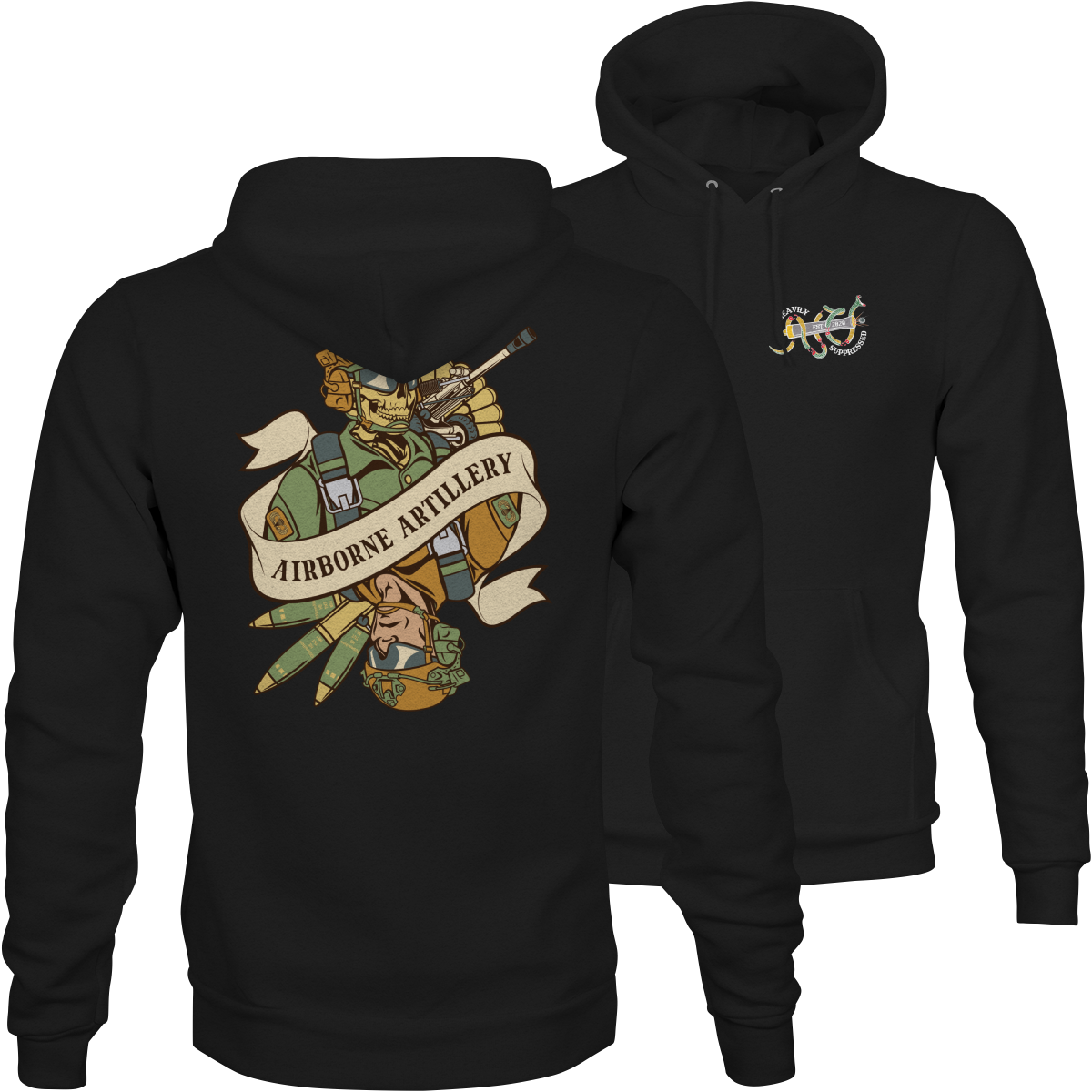 Airborne Artillery Death Card Hoodie