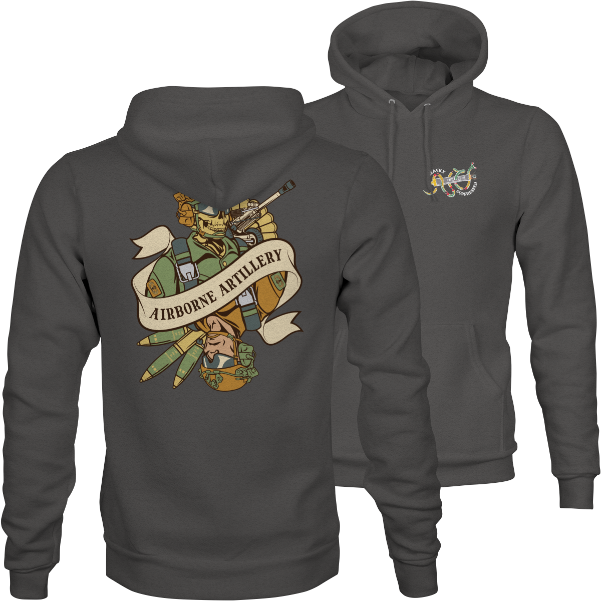 Airborne Artillery Death Card Hoodie