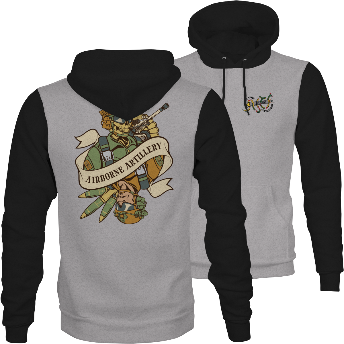 Airborne Artillery Death Card Hoodie