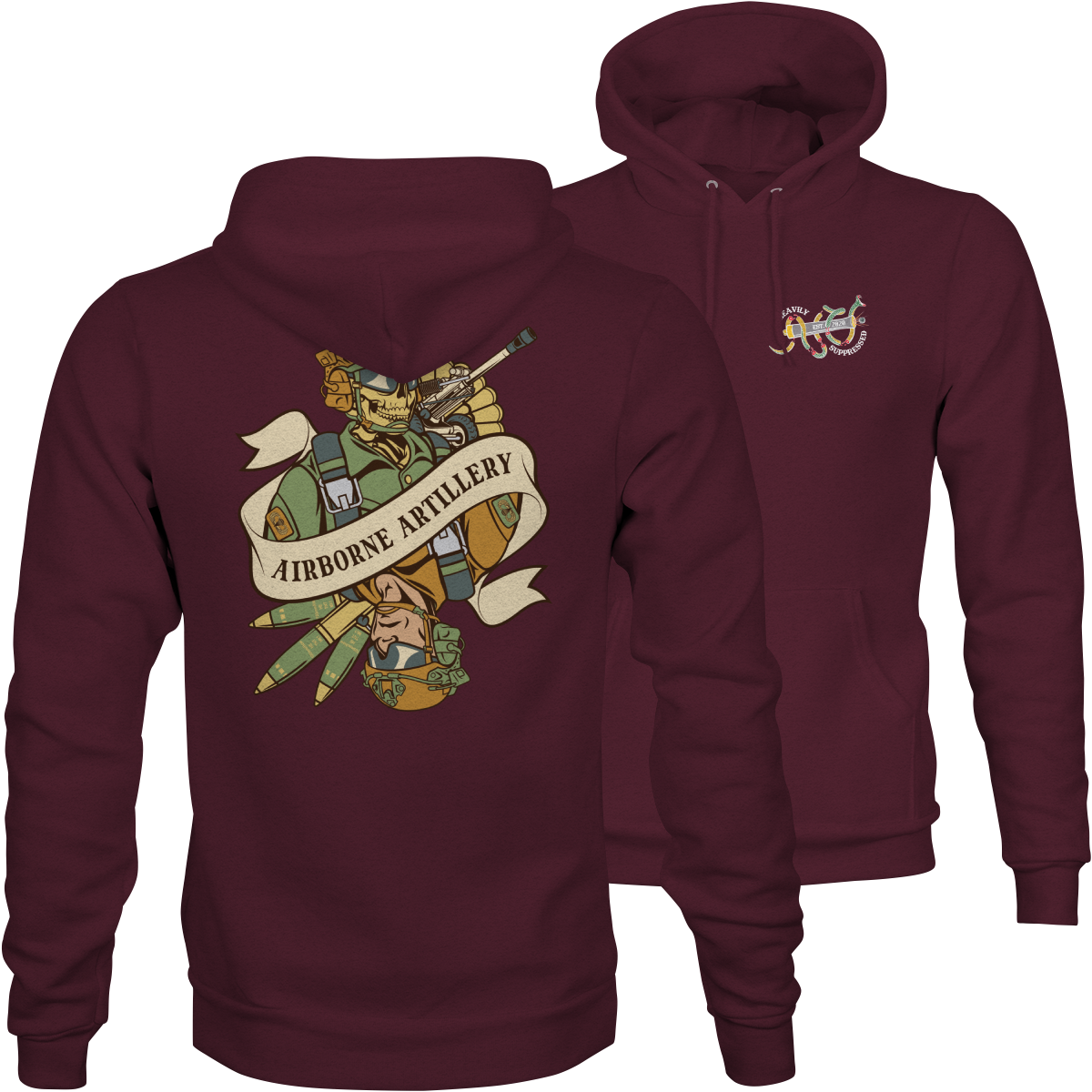 Airborne Artillery Death Card Hoodie