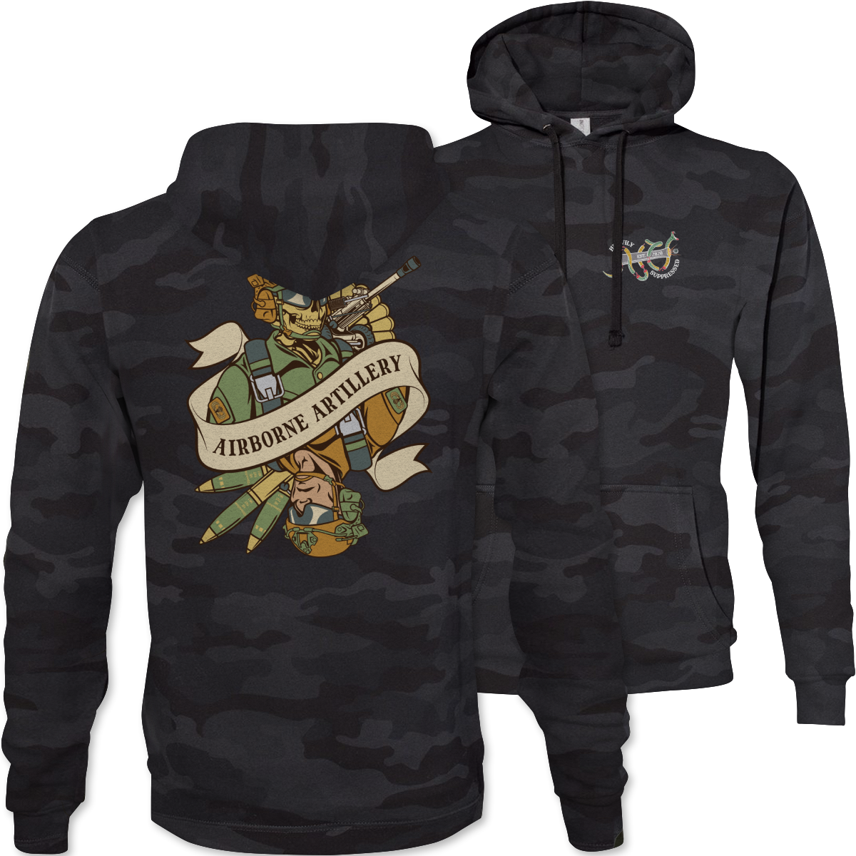 Airborne Artillery Death Card Hoodie