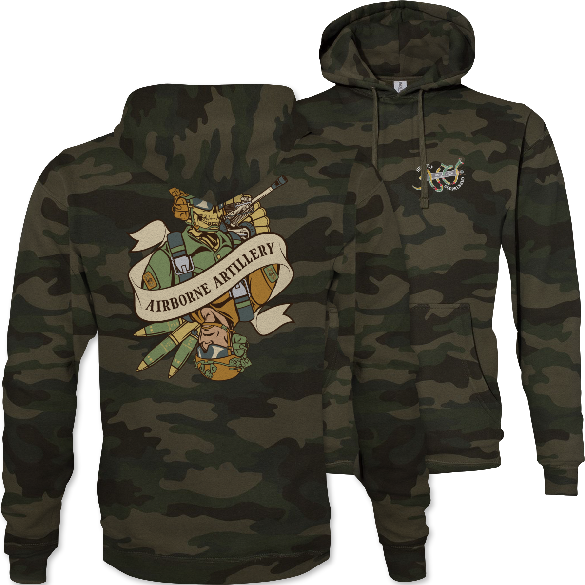 Airborne Artillery Death Card Hoodie