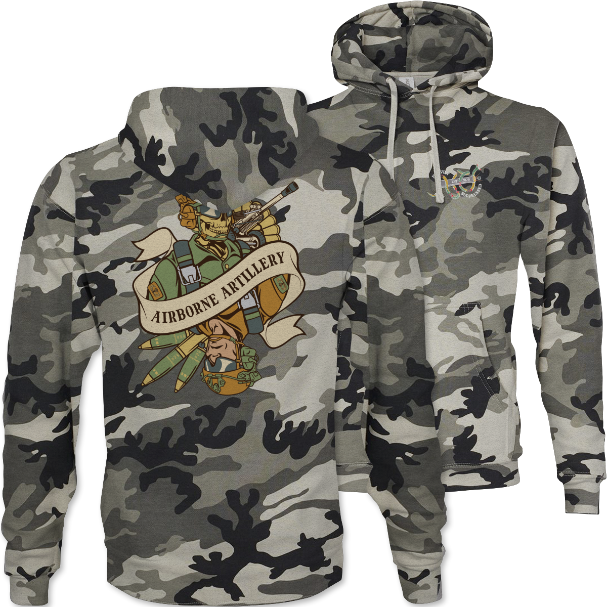 Airborne Artillery Death Card Hoodie