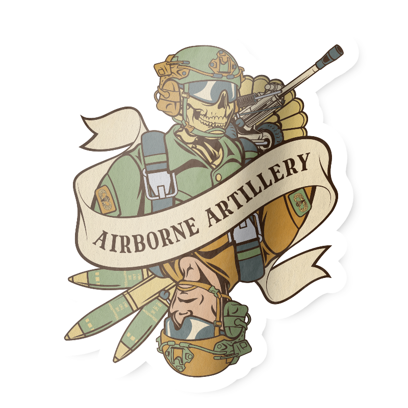 Airborne Artillery Death Card Sticker
