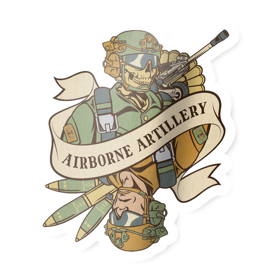 Airborne Artillery Death Card Sticker