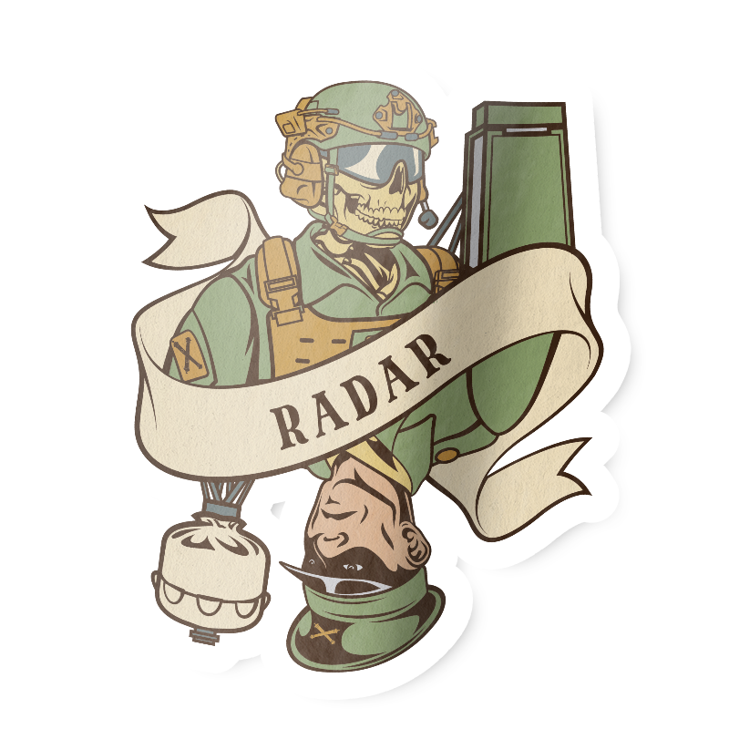 Radar Death Card Sticker