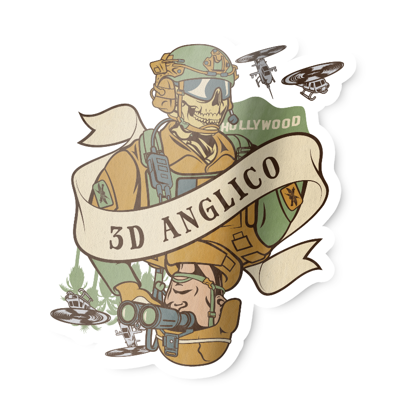 3rd ANGLICO Death Card Sticker