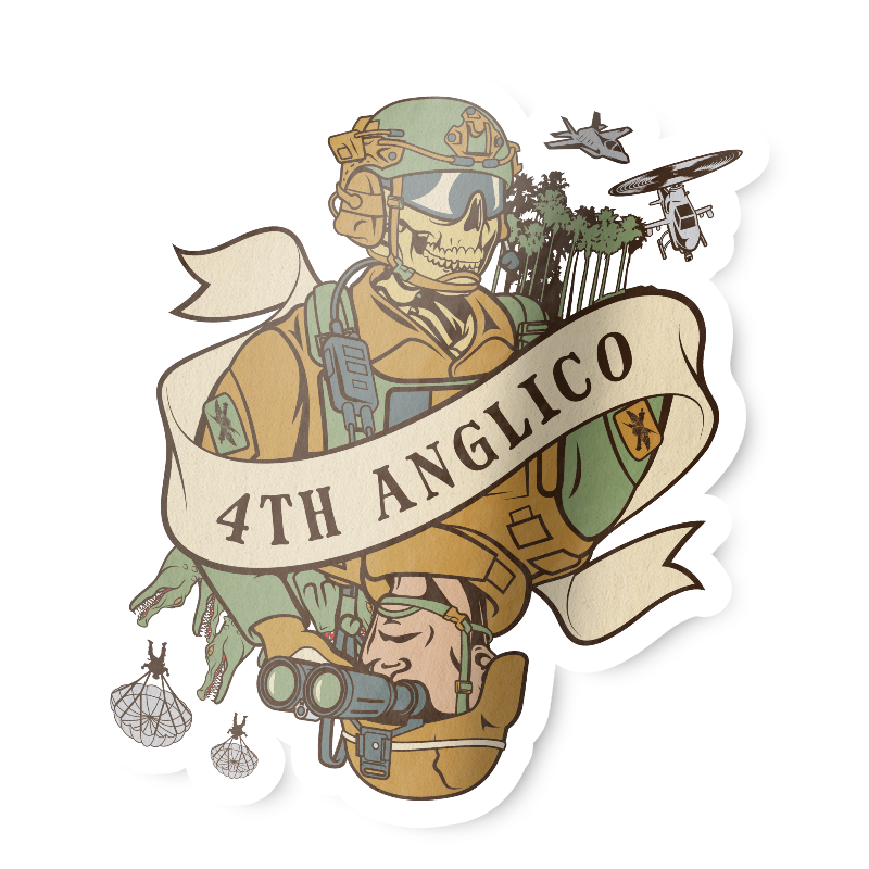 4th ANGLICO Death Card Sticker