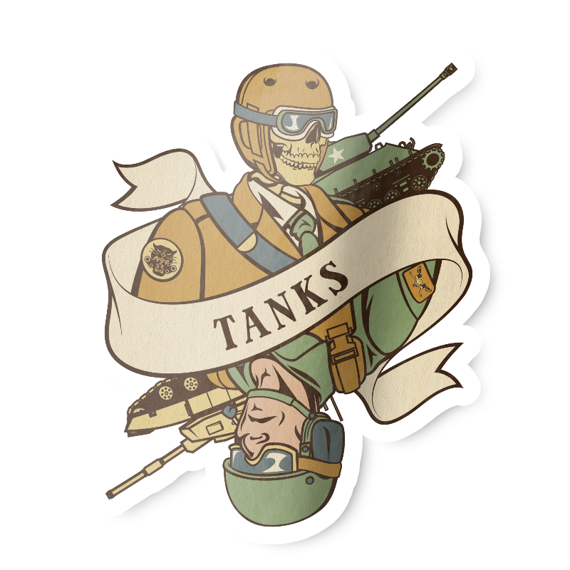 Tanks Death Card Sticker