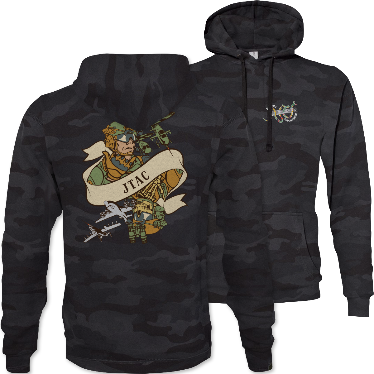 JTAC Death Card Camouflage Hoodie