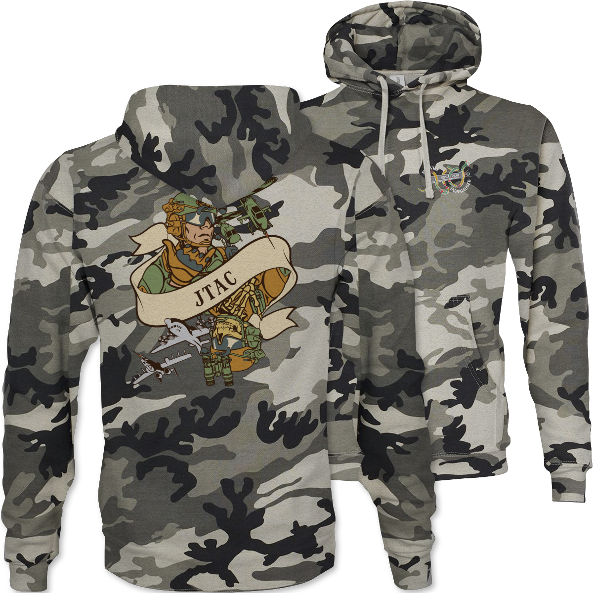 JTAC Death Card Camouflage Hoodie