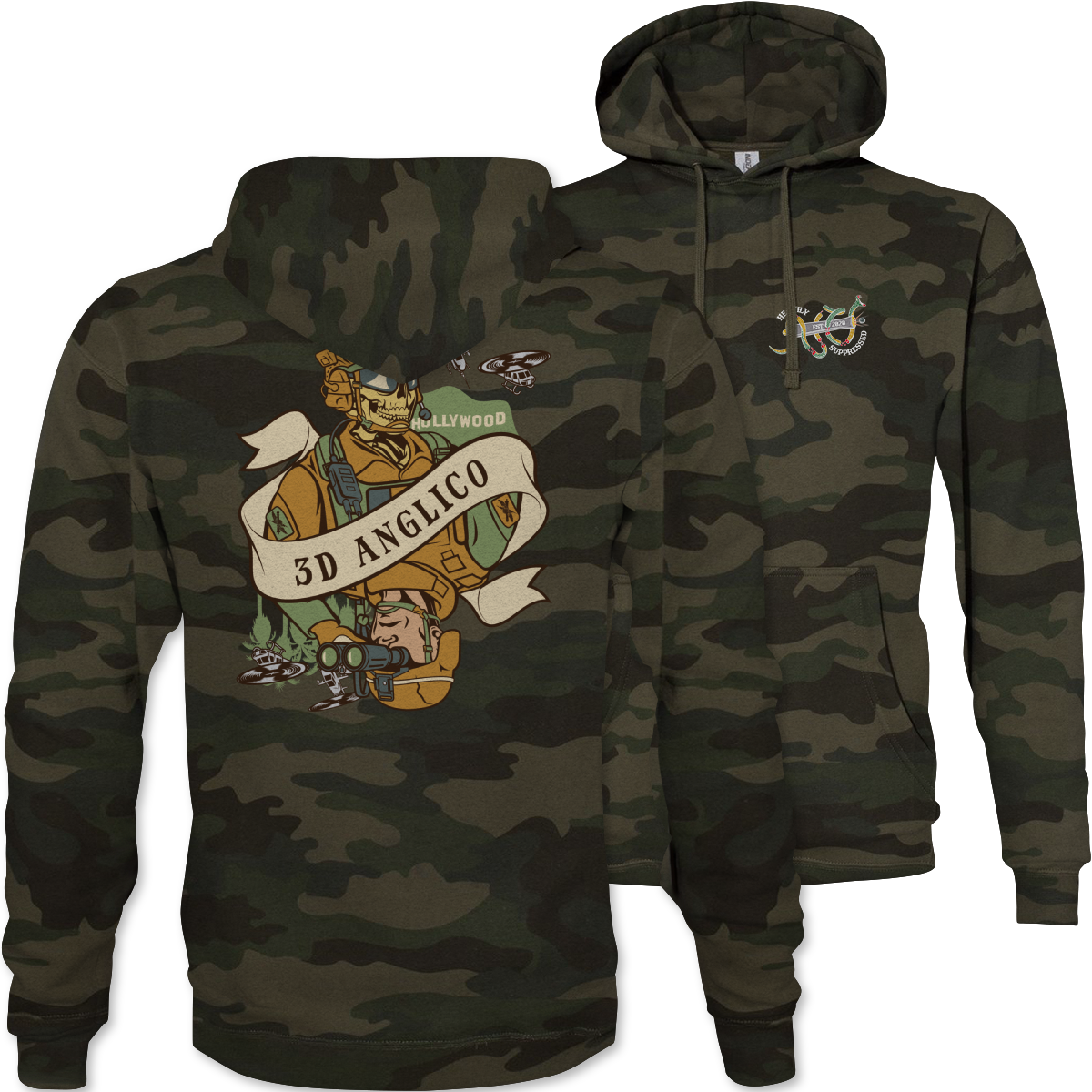 3rd ANGLICO Death Card Camouflage Hoodie