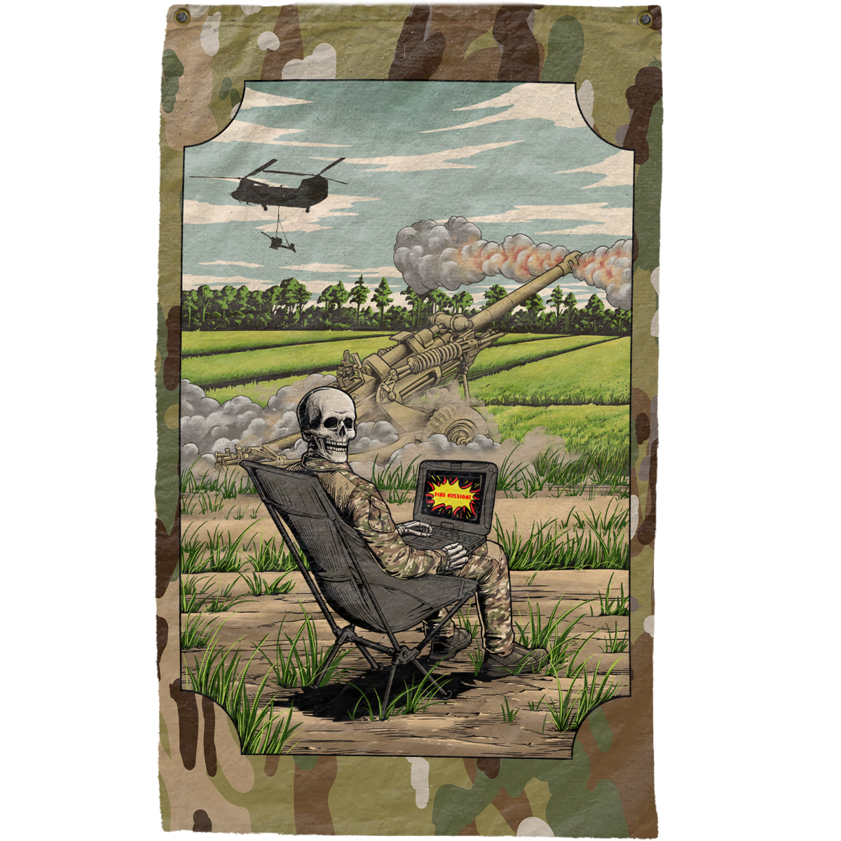 Airborne Artillery Lawn Chair Flag