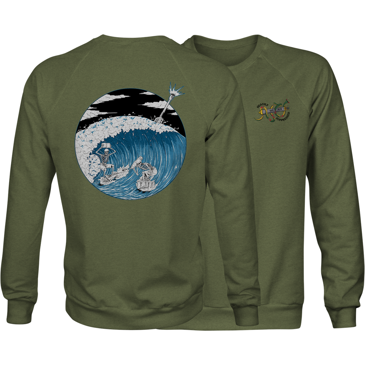 Spade Surfers Sweatshirt - howitzer gun crew artillery sweatshirt