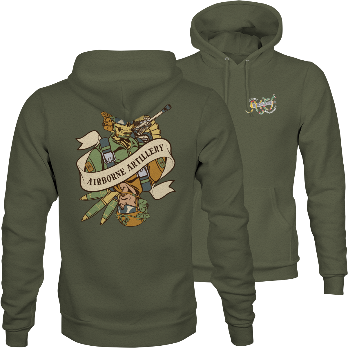 Airborne Artillery Death Card Hoodie