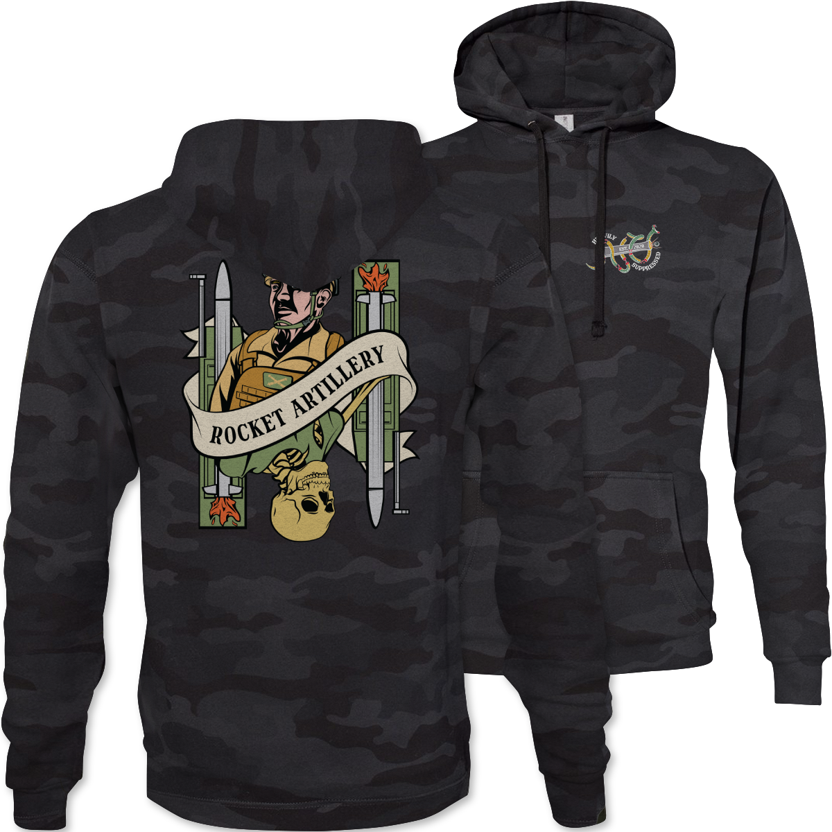 Rockets Death Card Camouflage Hoodie
