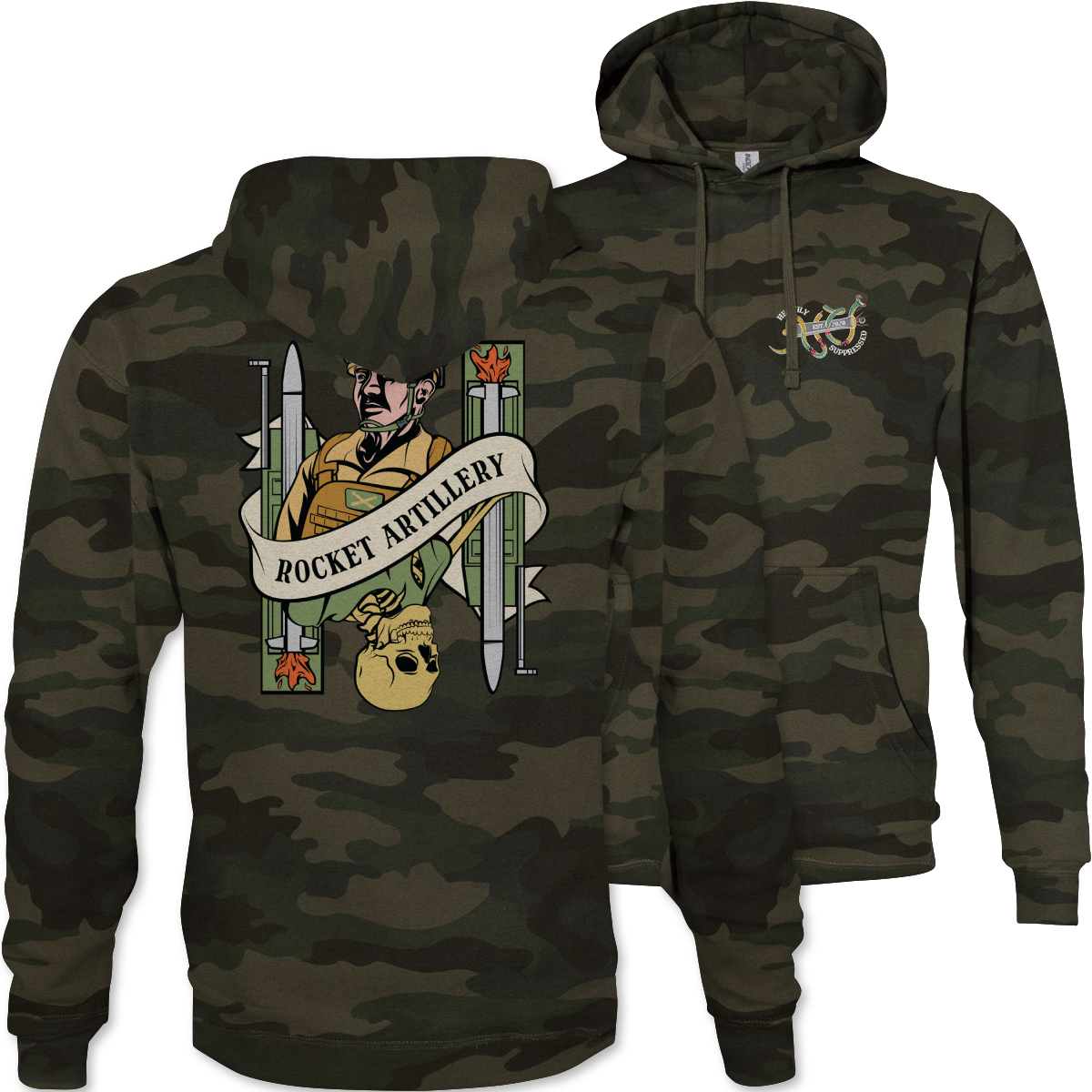 Rockets Death Card Camouflage Hoodie