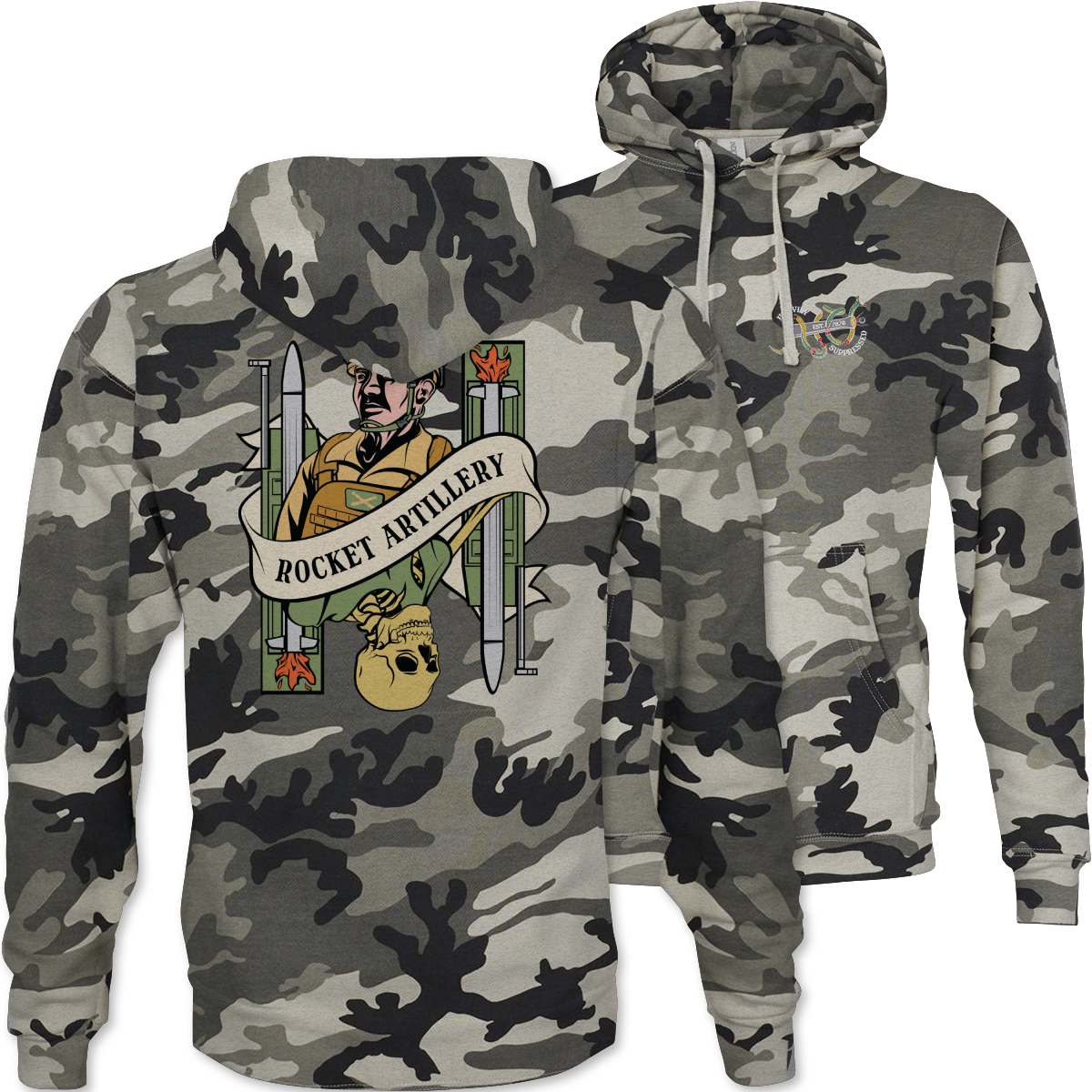 Rockets Death Card Camouflage Hoodie
