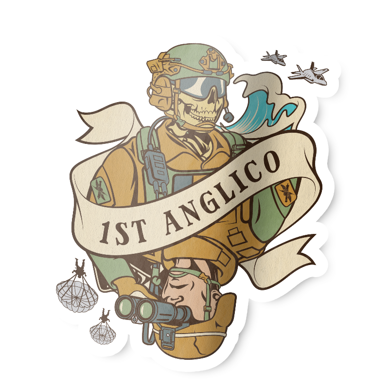 1st ANGLICO Death Card Sticker
