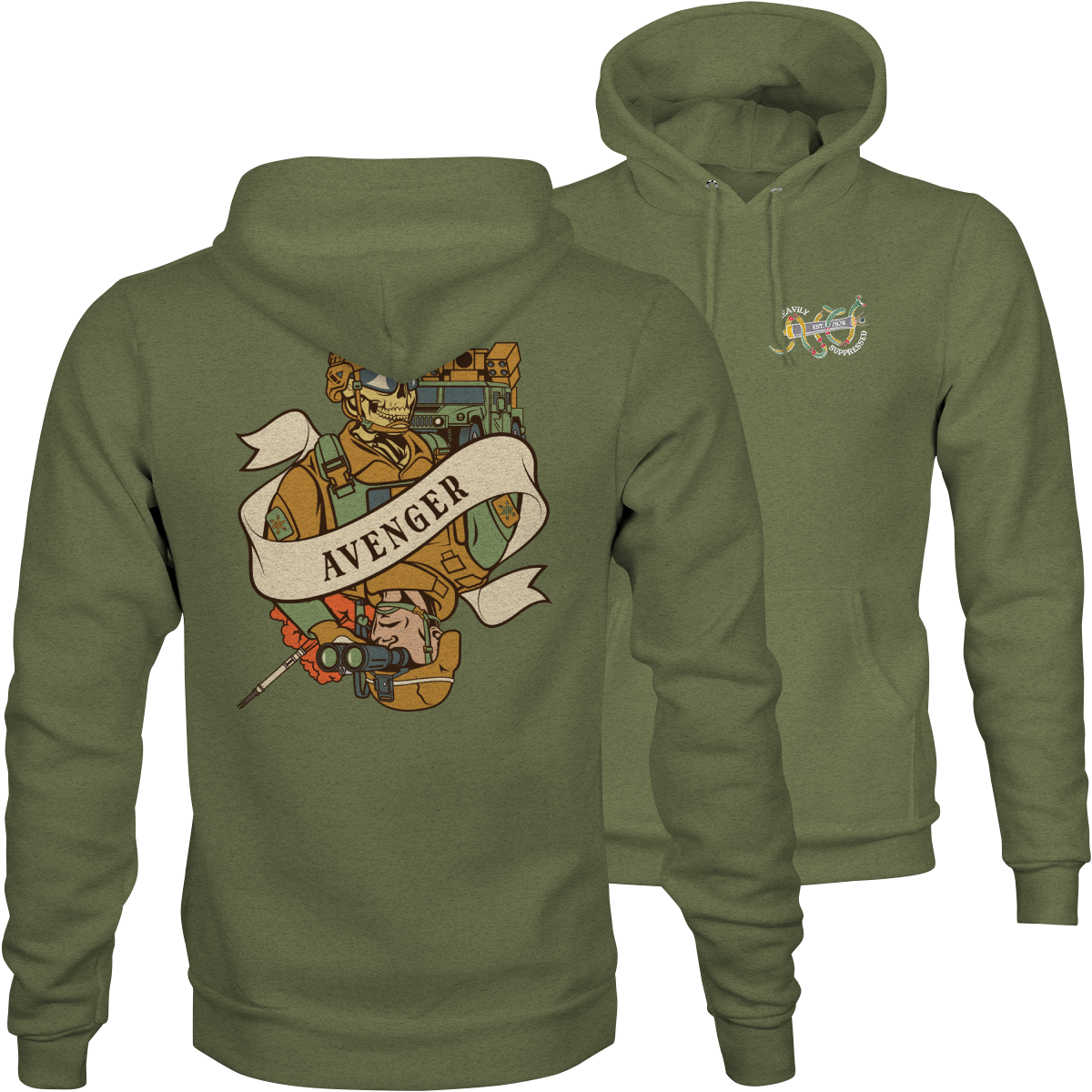 Avenger Death Card Hoodie - air defense artillery hoodie