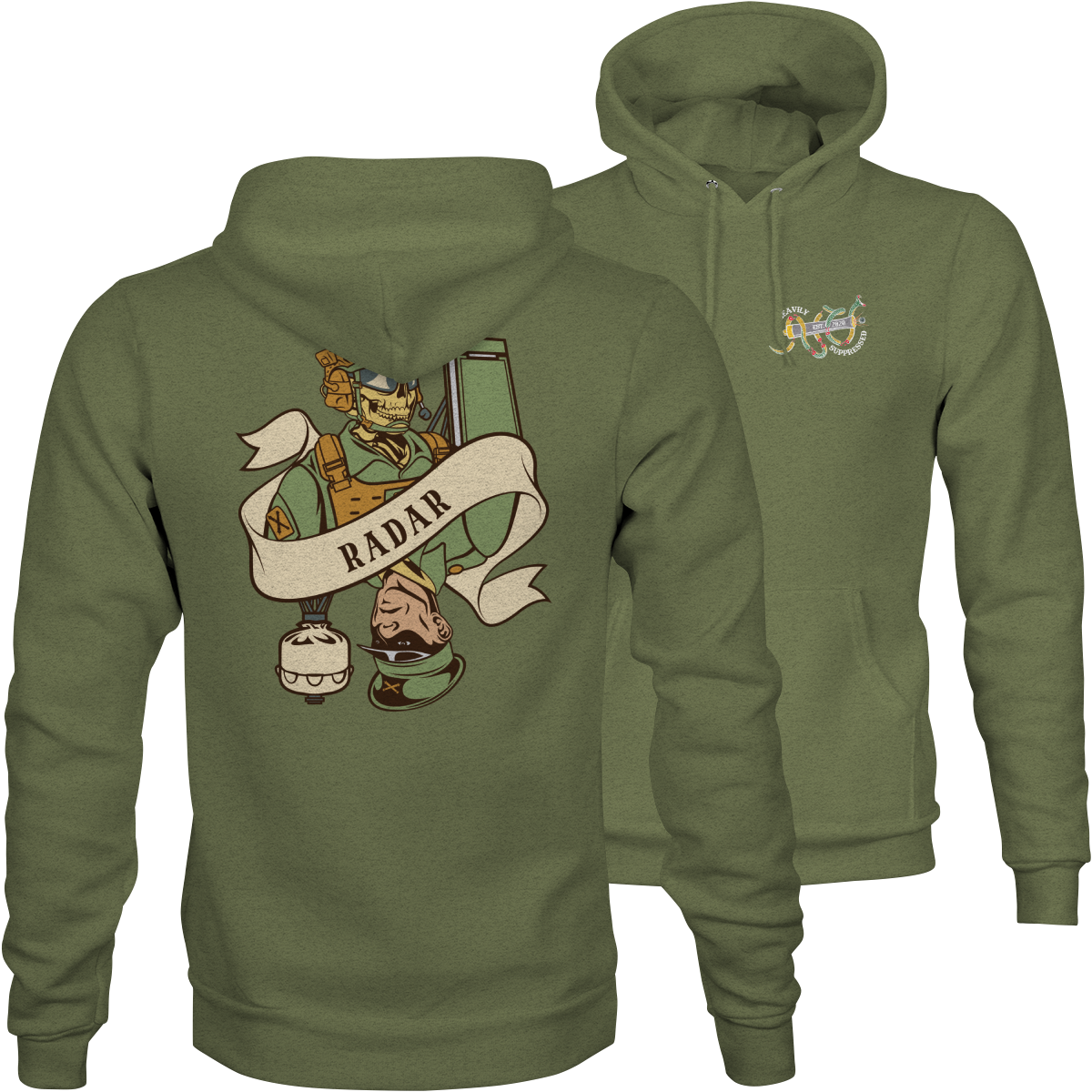 Radar Death Card Hoodie - counterfire radar artillery hoodie