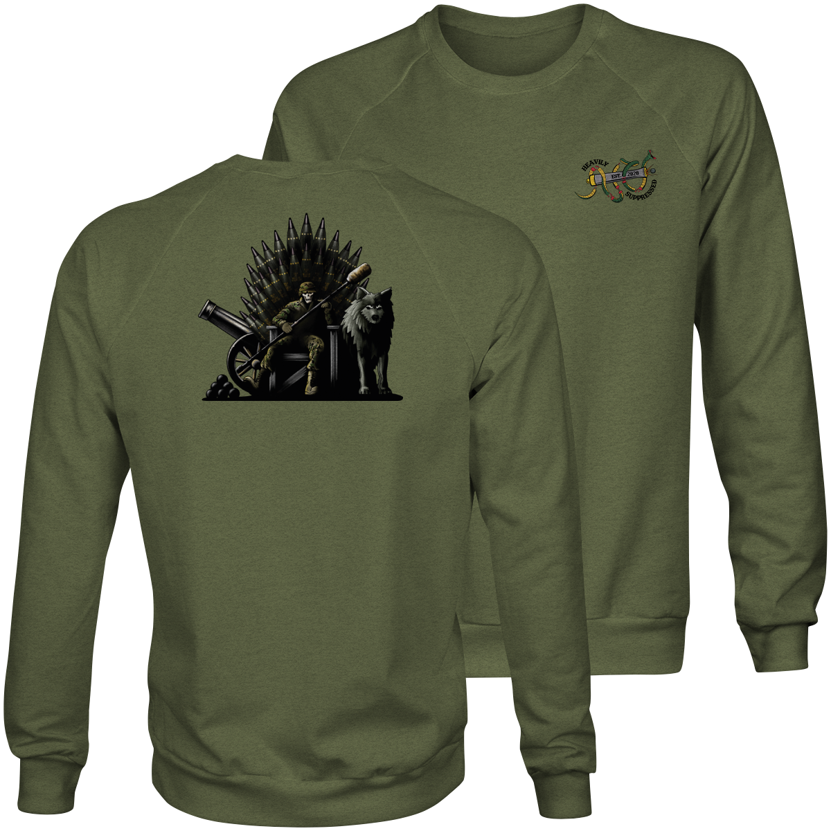 Chief's Throne Sweatshirt - gun chief artillery sweatshirt