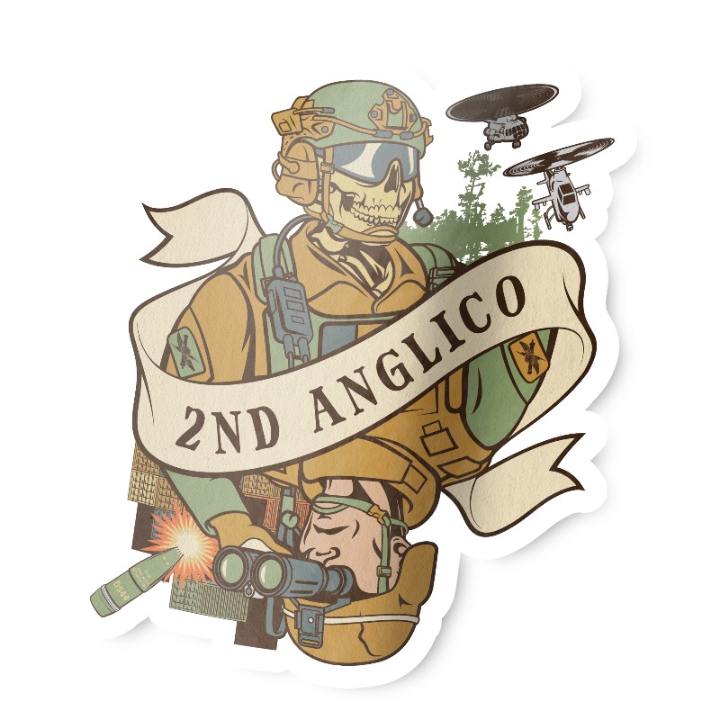 2nd ANGLICO Death Card Sticker