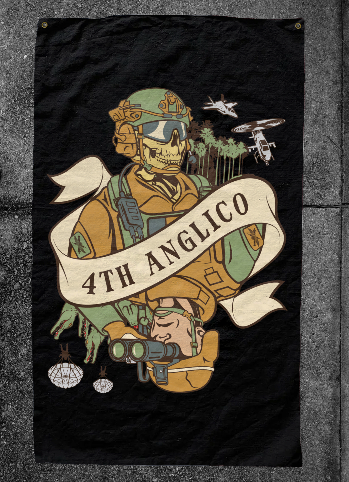 4th ANGLICO Death Card Flag