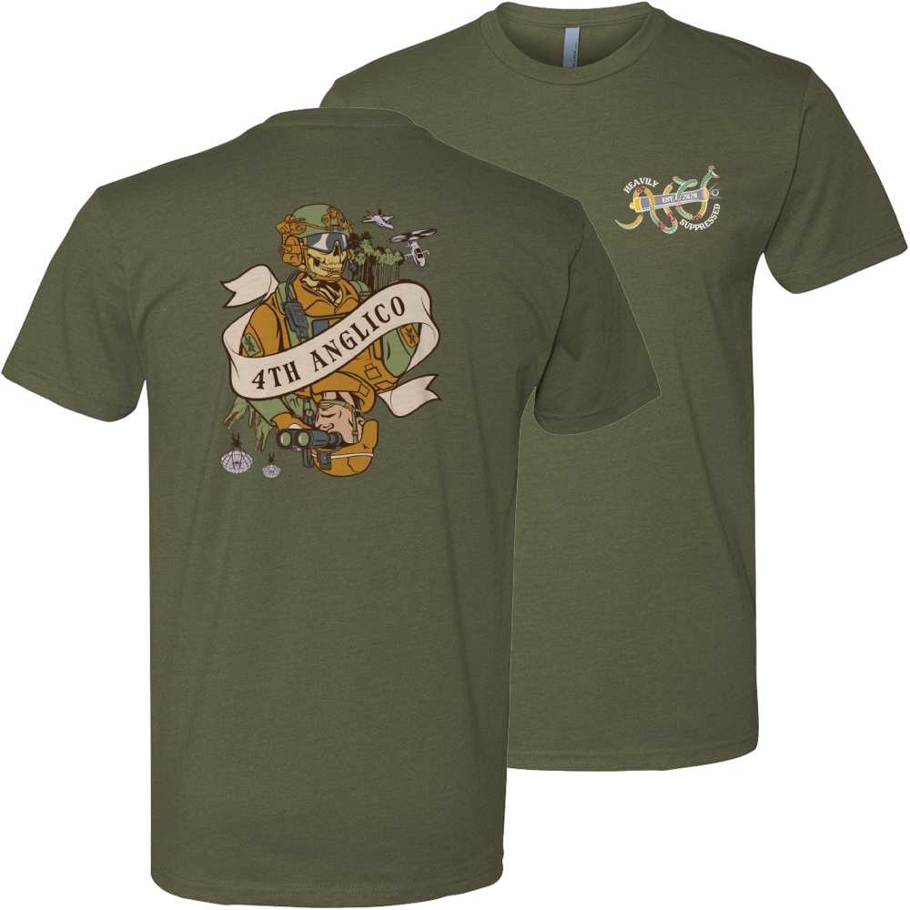 4th ANGLICO Death Card Tee - fire support artillery t-shirt