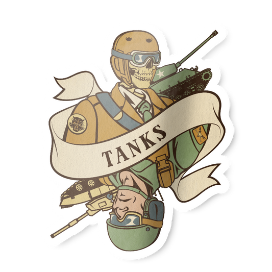 Tanks Death Card Sticker