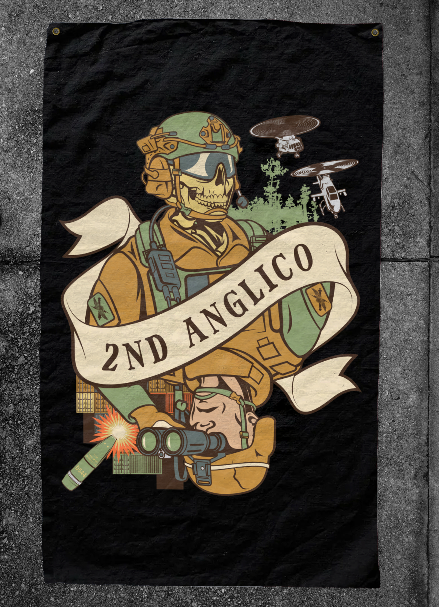 2nd ANGLICO Death Card Flag
