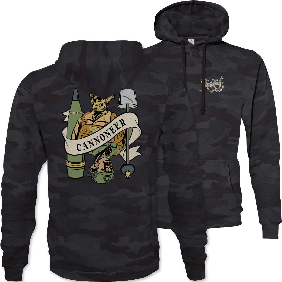 Cannoneer Death Card Camouflage Hoodie