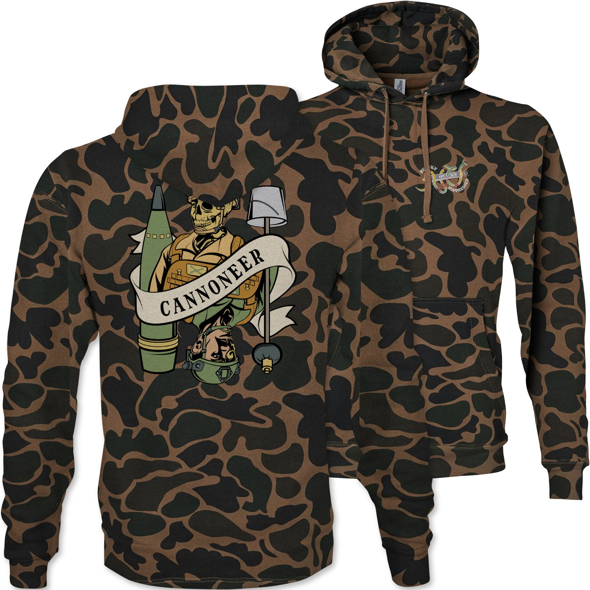 Cannoneer Death Card Camouflage Hoodie