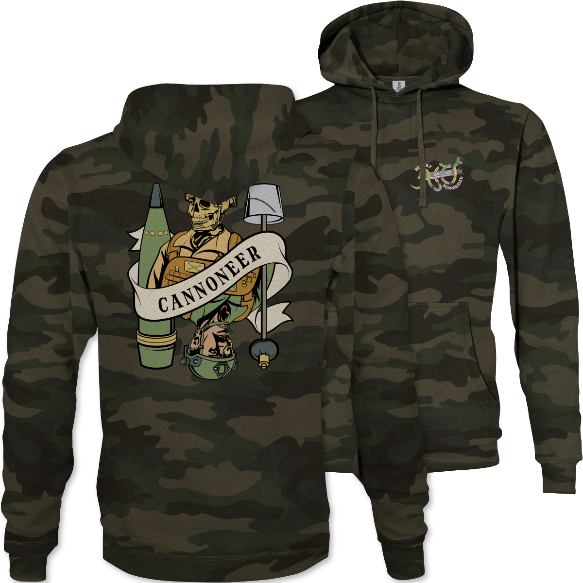 Cannoneer Death Card Camouflage Hoodie