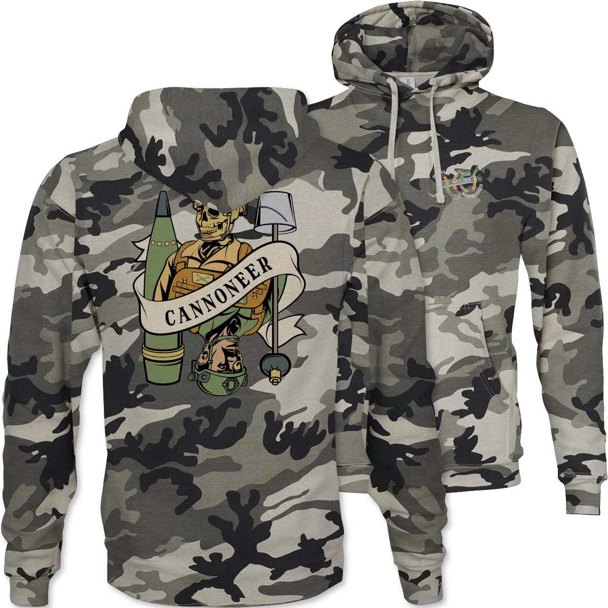 Cannoneer Death Card Camouflage Hoodie