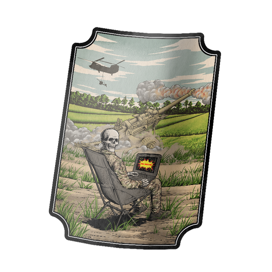 Airborne Artillery Lawn Chair Sticker