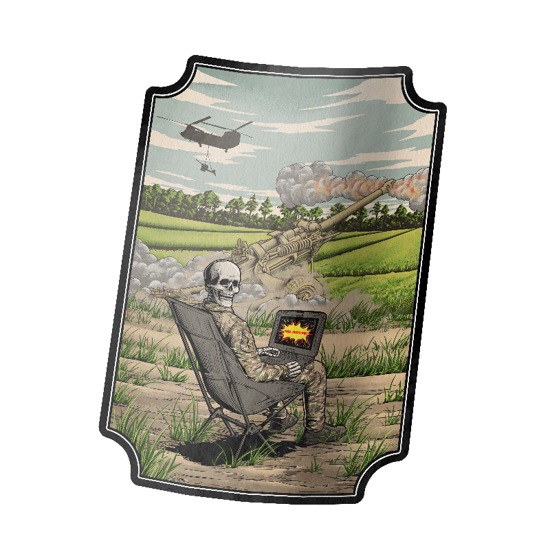 Airborne Artillery Lawn Chair Sticker