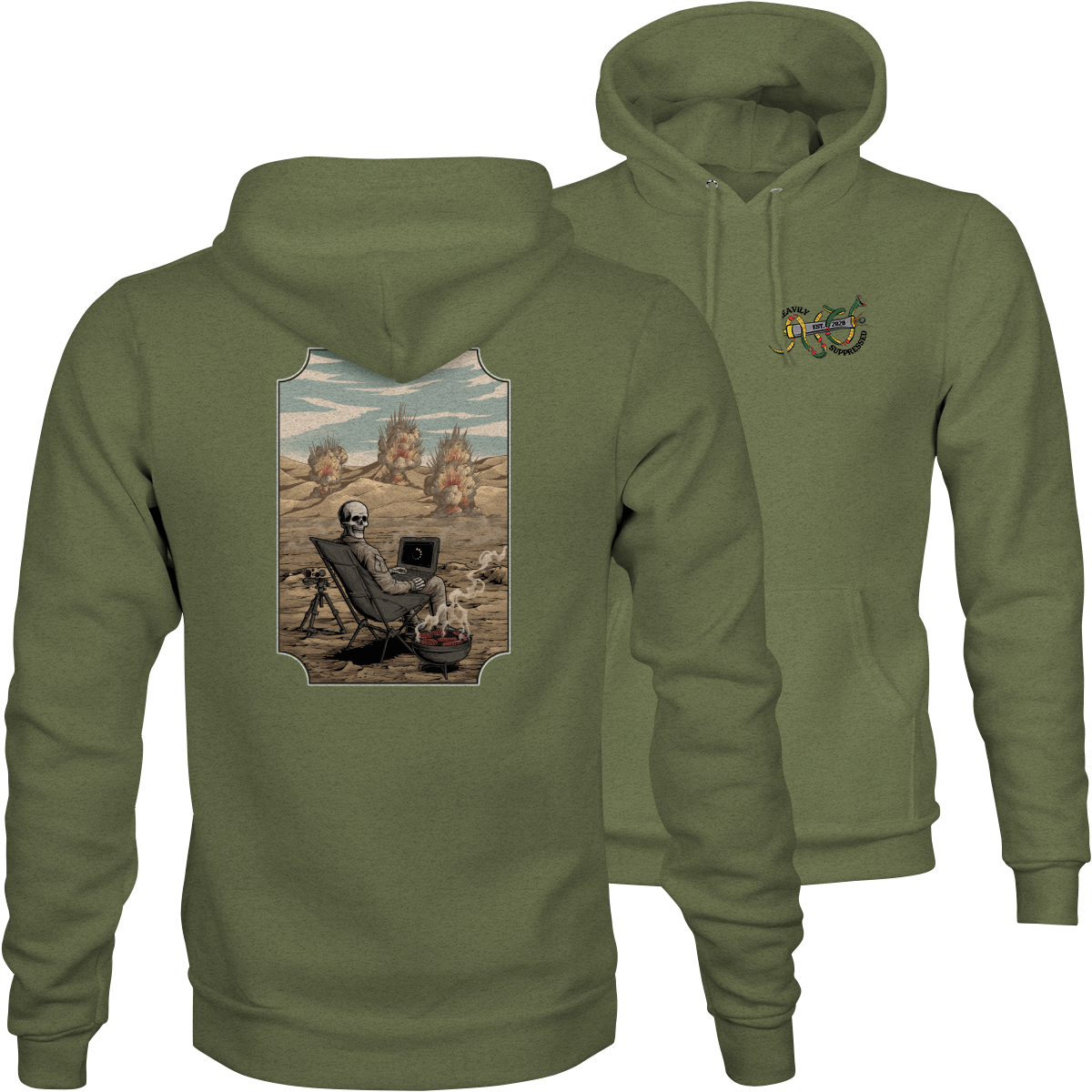 Observe and Chill Hoodie - forward observer artillery hoodie