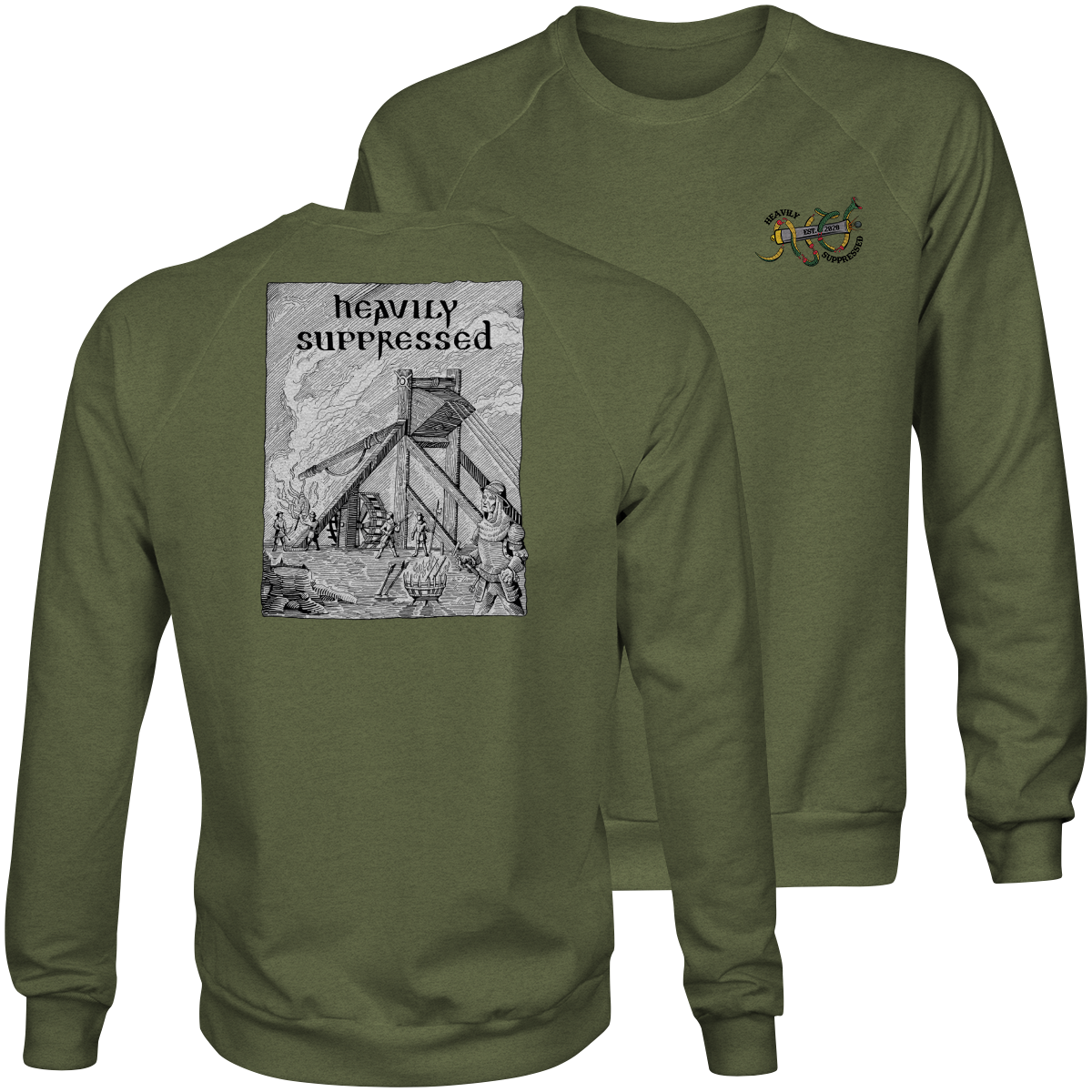 Trebuchet Sweatshirt - medieval siege weapon artillery sweatshirt