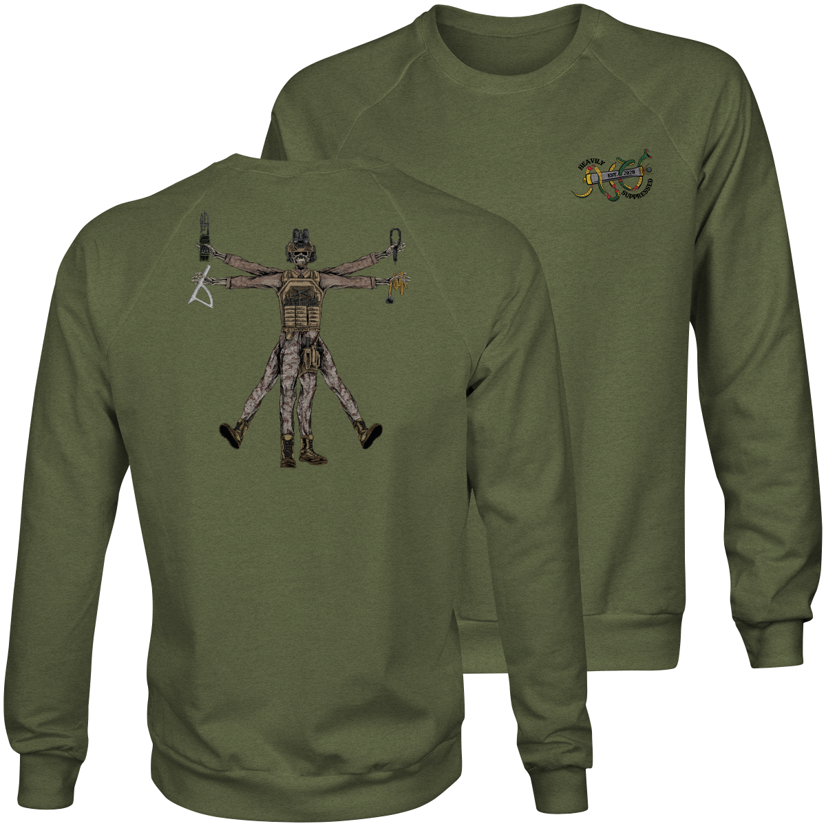 Vitruvian Artilleryman Sweatshirt - classic art artillery sweatshirt