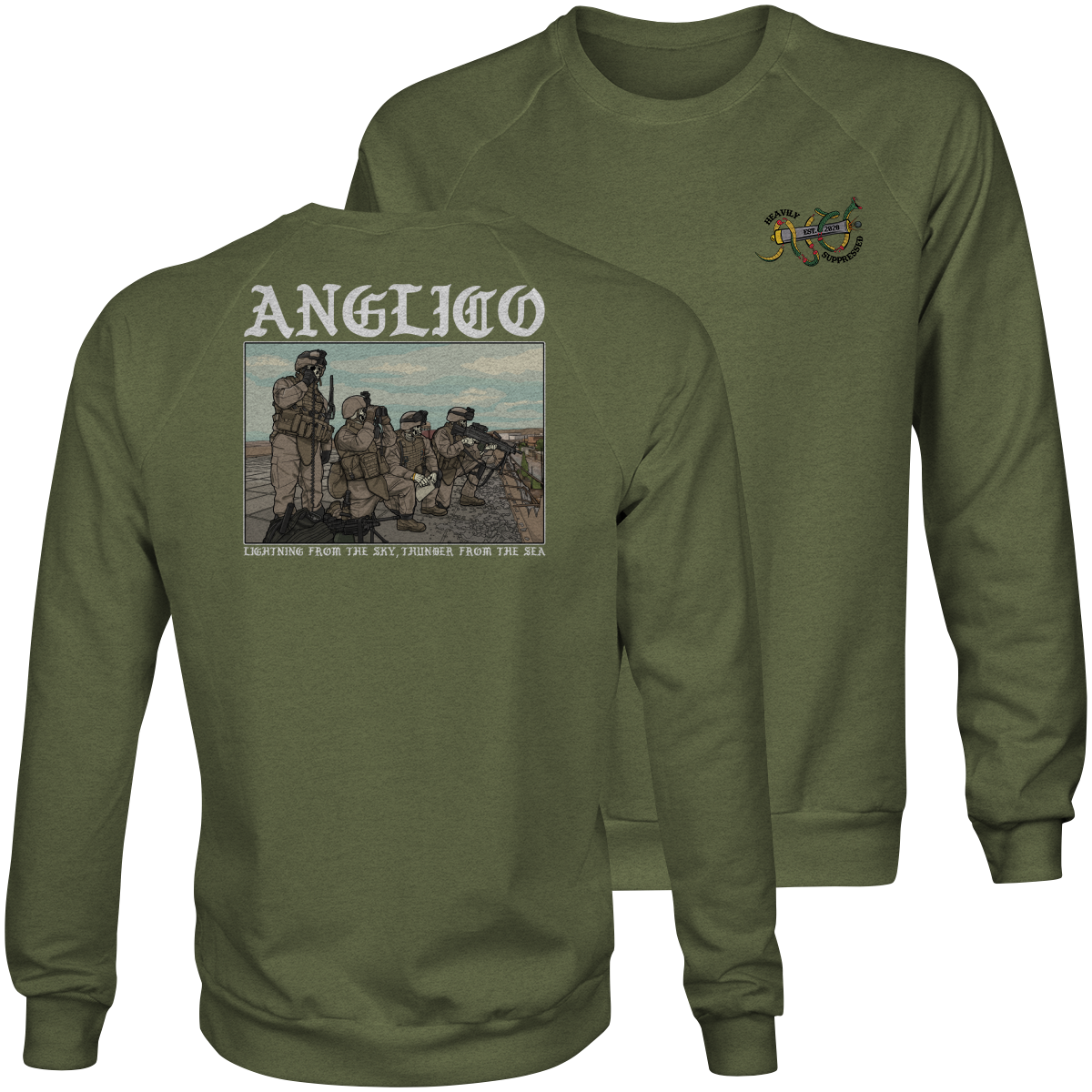 Lightning and Thunder Sweatshirt - ANGLICO artillery sweatshirt