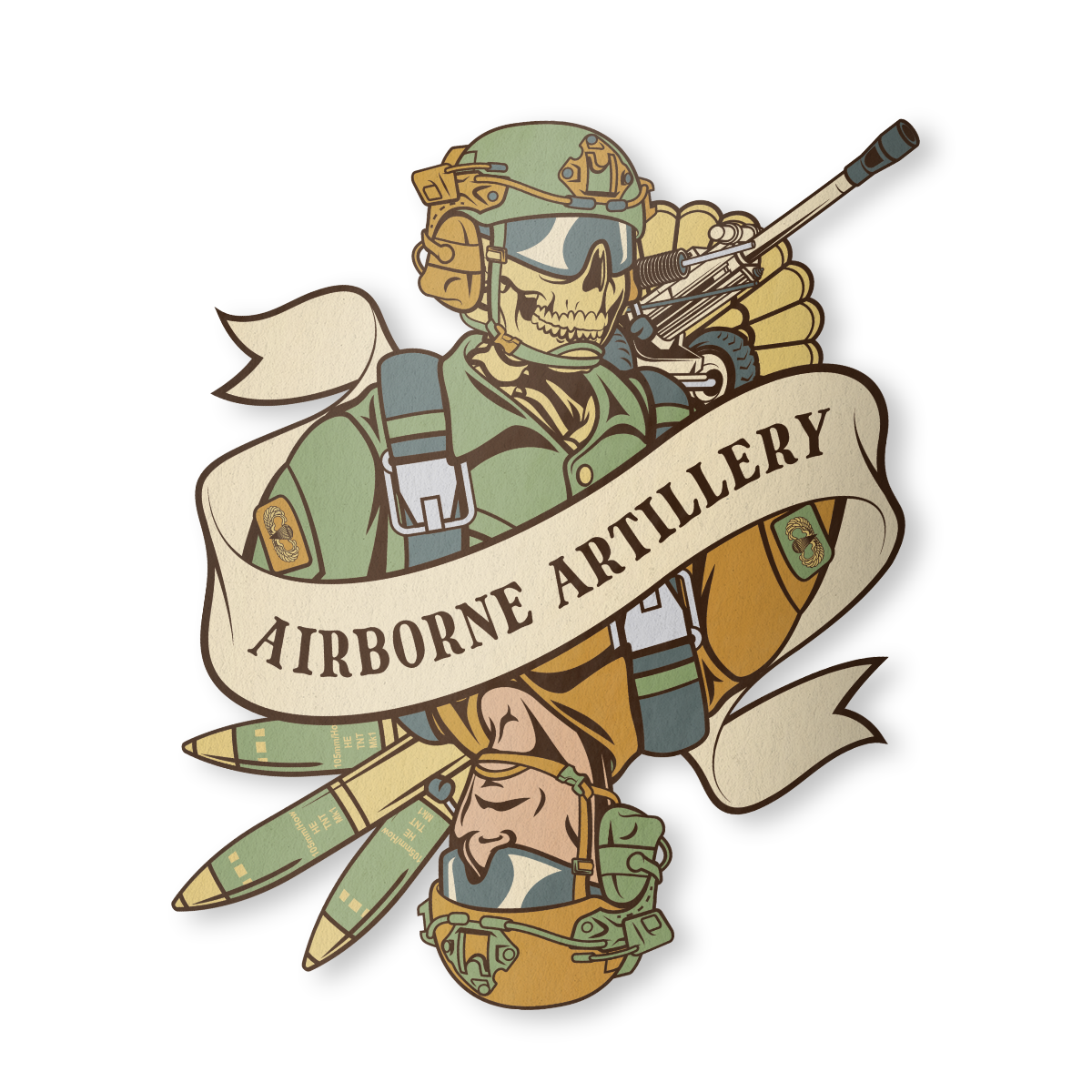 Airborne Artillery Death Card Sticker