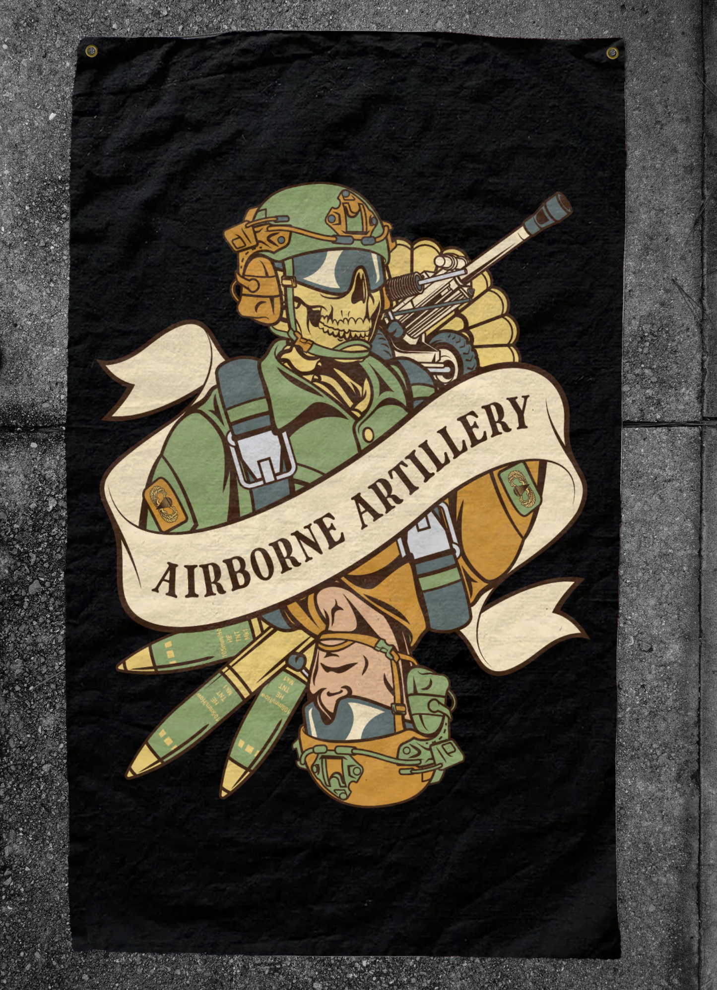 Airborne Artillery Death Card Flag
