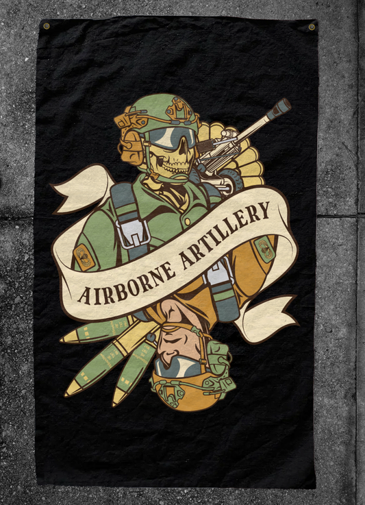 Airborne Artillery Death Card Flag