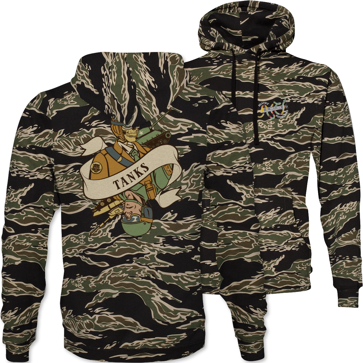Tanks Death Card Camouflage Hoodie