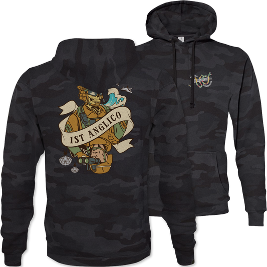 1st ANGLICO Death Card Camouflage Hoodie