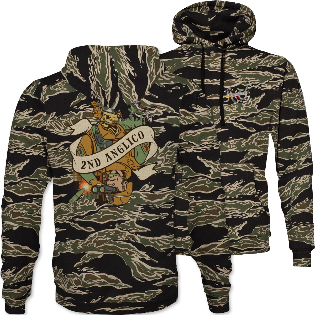 2nd ANGLICO Death Card Camouflage Hoodie