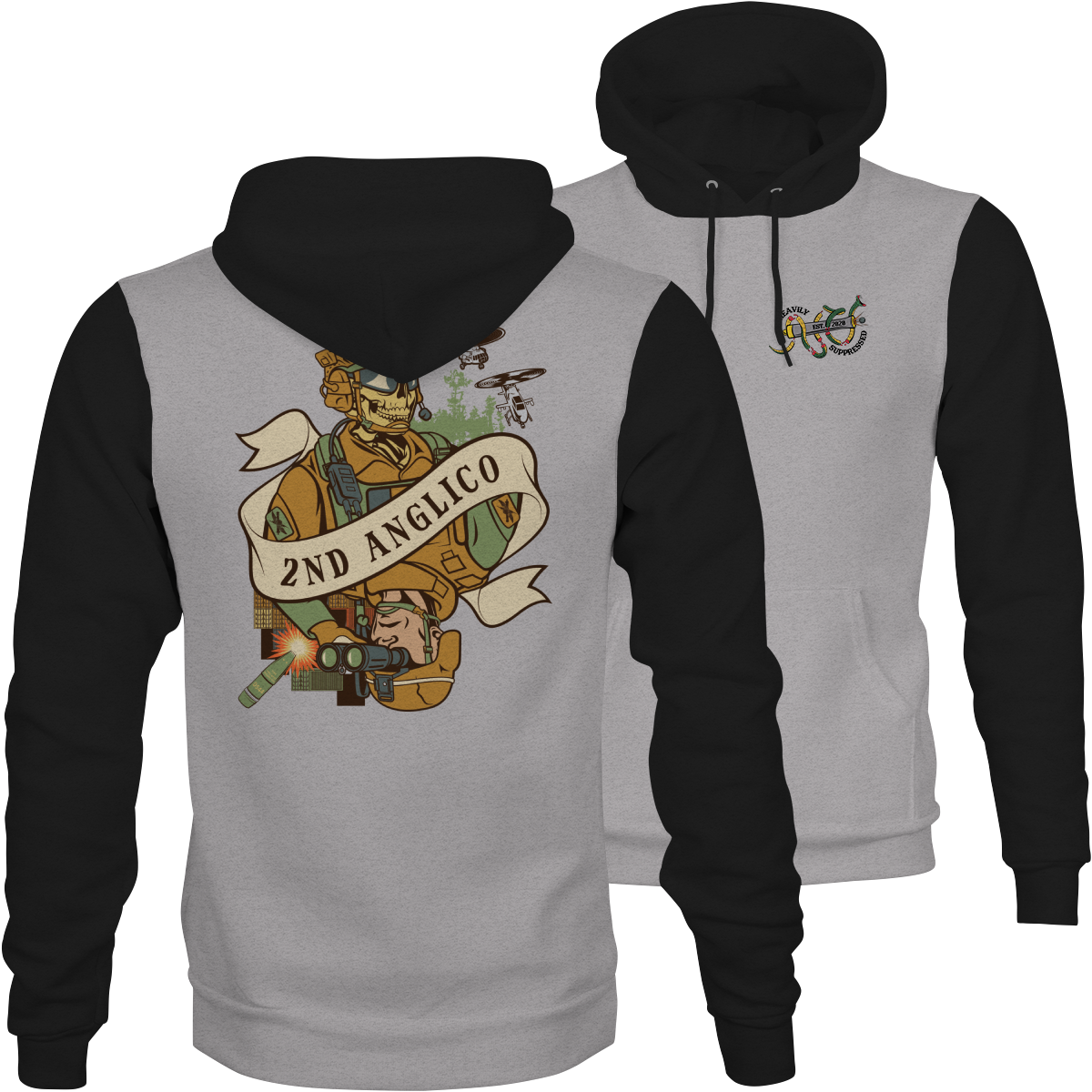 2nd ANGLICO Death Card Camouflage Hoodie