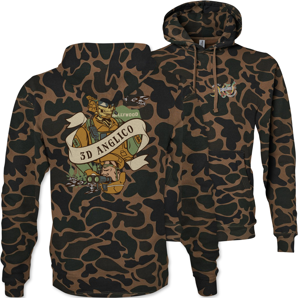 3rd ANGLICO Death Card Camouflage Hoodie