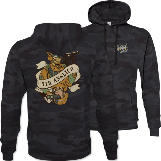 5th ANGLICO Death Card Camouflage Hoodie